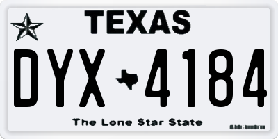 TX license plate DYX4184