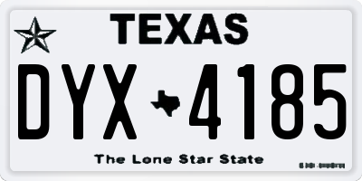 TX license plate DYX4185