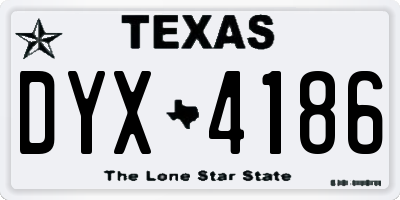TX license plate DYX4186