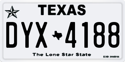 TX license plate DYX4188