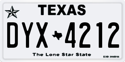 TX license plate DYX4212