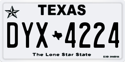 TX license plate DYX4224