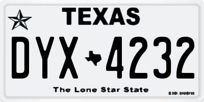 TX license plate DYX4232