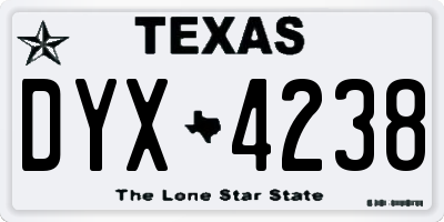 TX license plate DYX4238