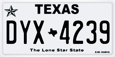 TX license plate DYX4239