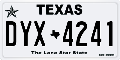 TX license plate DYX4241