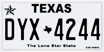 TX license plate DYX4244