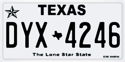 TX license plate DYX4246