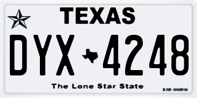 TX license plate DYX4248