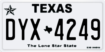 TX license plate DYX4249