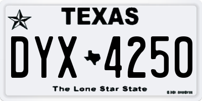 TX license plate DYX4250