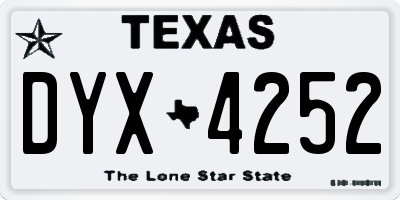 TX license plate DYX4252
