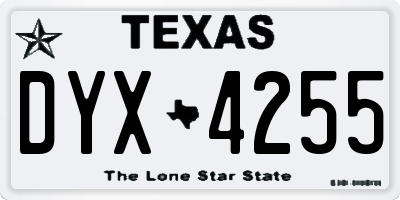 TX license plate DYX4255