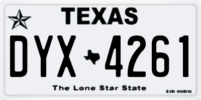TX license plate DYX4261