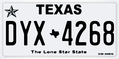 TX license plate DYX4268
