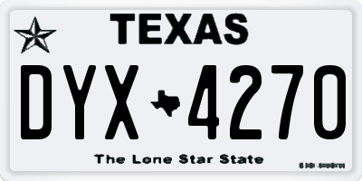 TX license plate DYX4270