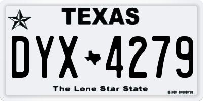 TX license plate DYX4279