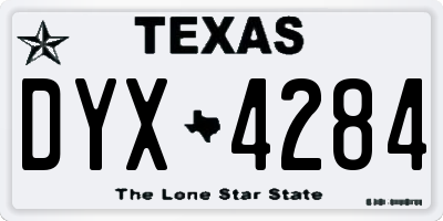 TX license plate DYX4284