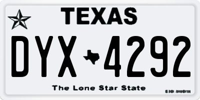 TX license plate DYX4292