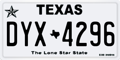 TX license plate DYX4296