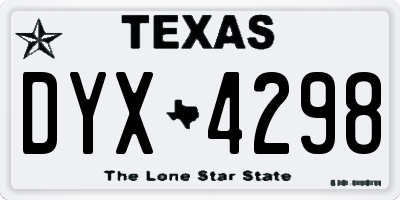 TX license plate DYX4298