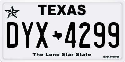 TX license plate DYX4299