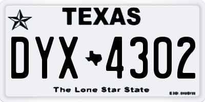 TX license plate DYX4302