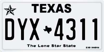 TX license plate DYX4311