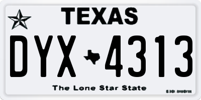 TX license plate DYX4313