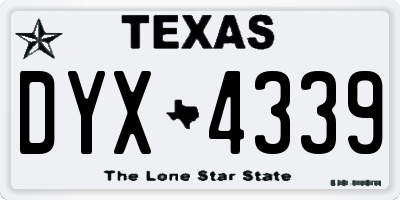 TX license plate DYX4339