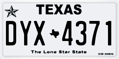 TX license plate DYX4371