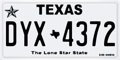 TX license plate DYX4372