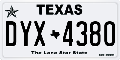 TX license plate DYX4380
