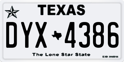 TX license plate DYX4386