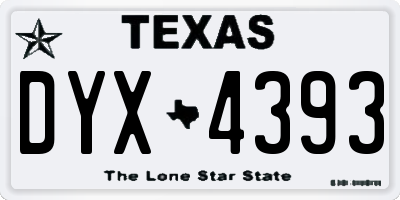 TX license plate DYX4393