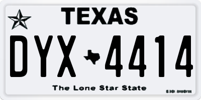 TX license plate DYX4414
