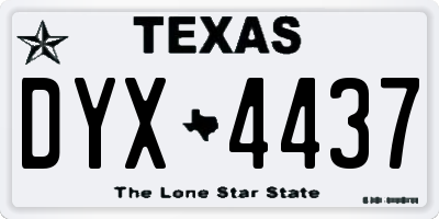 TX license plate DYX4437