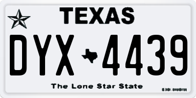 TX license plate DYX4439
