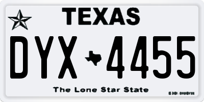 TX license plate DYX4455