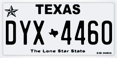 TX license plate DYX4460