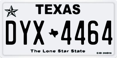 TX license plate DYX4464