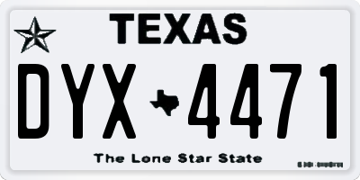TX license plate DYX4471