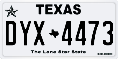 TX license plate DYX4473