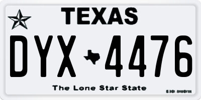 TX license plate DYX4476