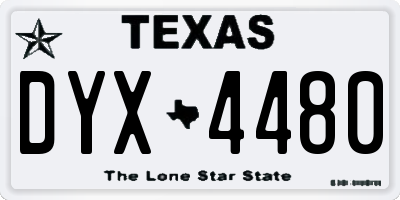 TX license plate DYX4480