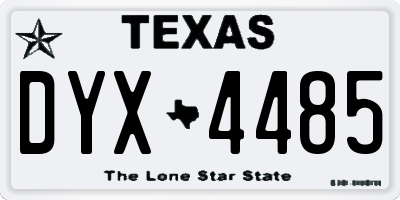 TX license plate DYX4485