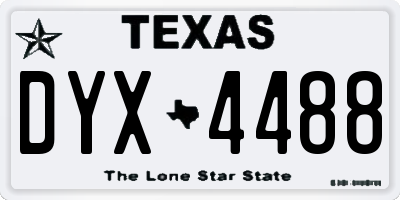 TX license plate DYX4488