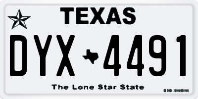TX license plate DYX4491