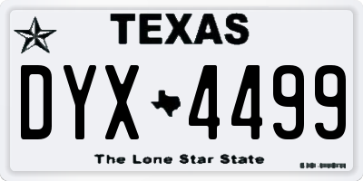TX license plate DYX4499