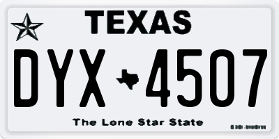 TX license plate DYX4507